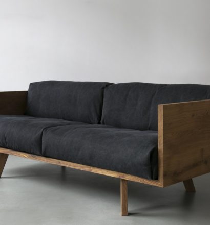 Oak Linen Sofa